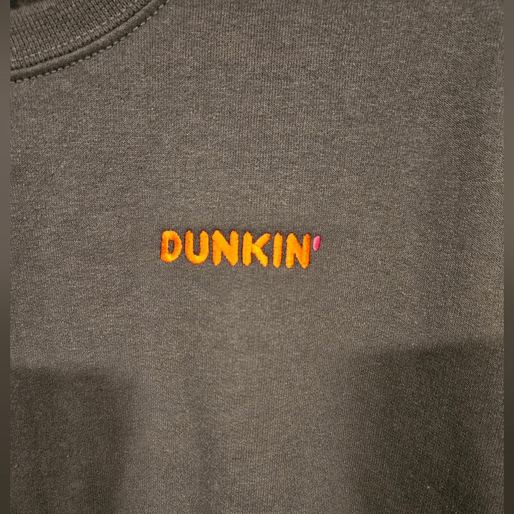 New Dunkin Donuts Sweatshirt Jerzees Nublend Grey Dunkin' Logo Factory Packaged - Picture 3 of 4